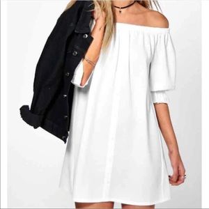 White off the shoulders dress